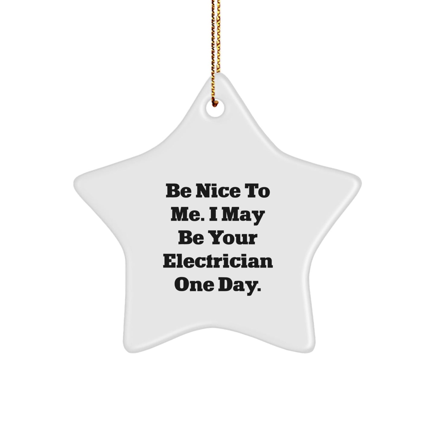 Funny Electrician Gifts for Friends and Family, Electrician Star Ornament with Inspirational Quote, Christmas Unique Decorations - The Buy Boom