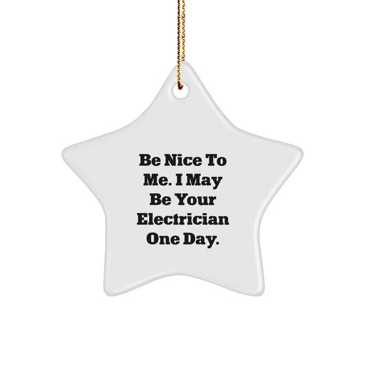 Funny Electrician Gifts for Friends and Family, Electrician Star Ornament with Inspirational Quote, Christmas Unique Decorations - The Buy Boom