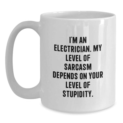 Funny Electrician Gifts for Men from Friends, Unique White Coffee Mugs with Sarcasm Quotes, Christmas Unique Gifts for Electricians - The Buy Boom