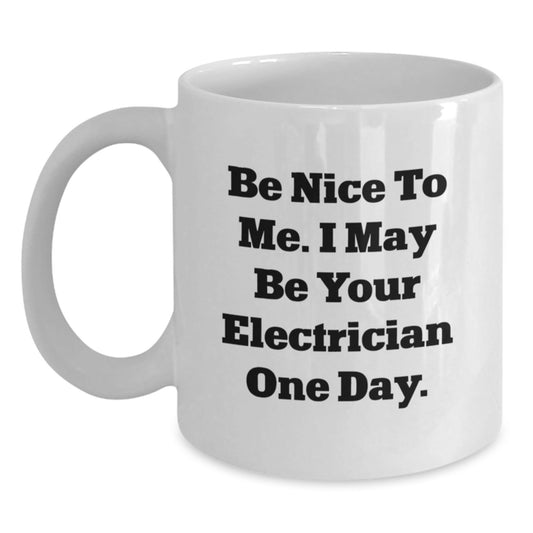 Funny Electrician Gifts from Friends for Electrician Men White Coffee Mugs, Christmas Unique Gifts for Electrician - The Buy Boom