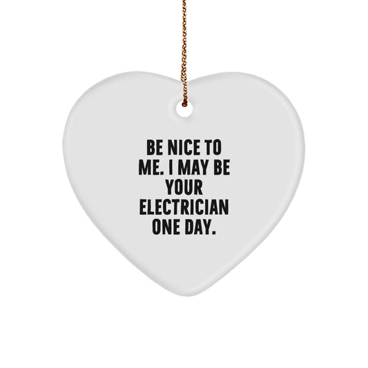 Funny Electrician Heart Ornament for Christmas Unique Gifts from Friends to Electrician Men - The Buy Boom