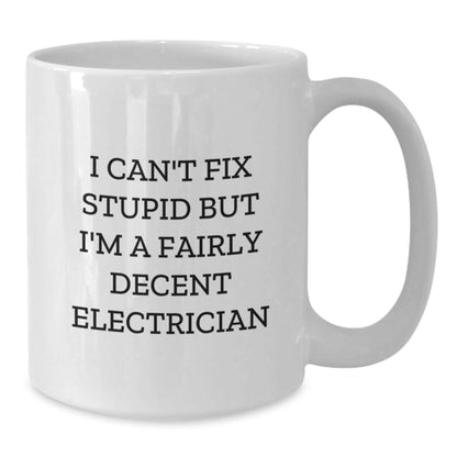 Funny Electrician Mugs Gifts for Men Women Friends Family from Husband Wife Dad - White Coffee Mug 11oz 15oz Ceramic Christmas Unique Present - The Buy Boom
