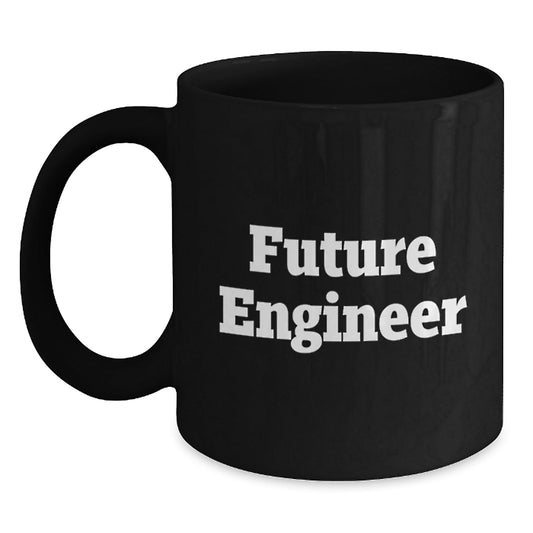 Funny Engineer Gifts for Men Black Coffee Mug 'Future Engineer' Christmas Unique - The Buy Boom