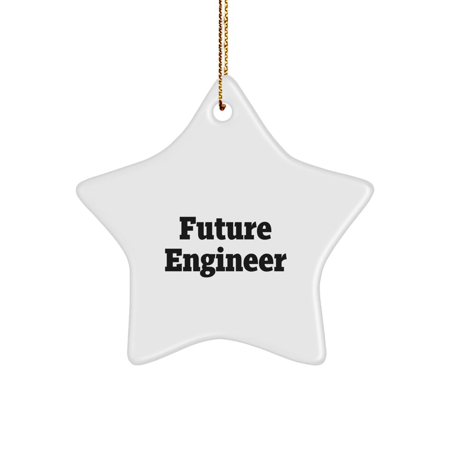 Funny Engineer Gifts for Men - Future Engineer Star Ornament, White Star Shaped MDF Christmas Unique Gifts from Friends - The Buy Boom