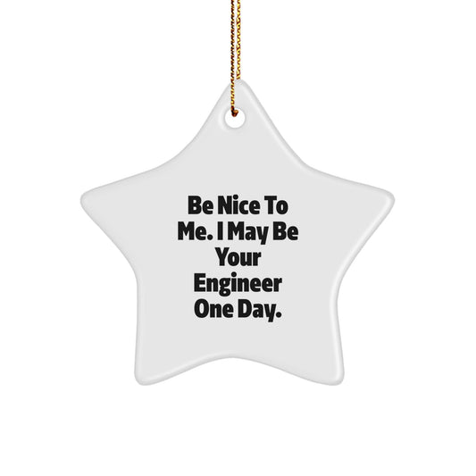 Funny Engineer Gifts from Friends for Engineer Men Star Ornament, Christmas Unique Star Shaped Decorations with Nice Quote, Engineer Star Ornament Gifts for Engineer - The Buy Boom