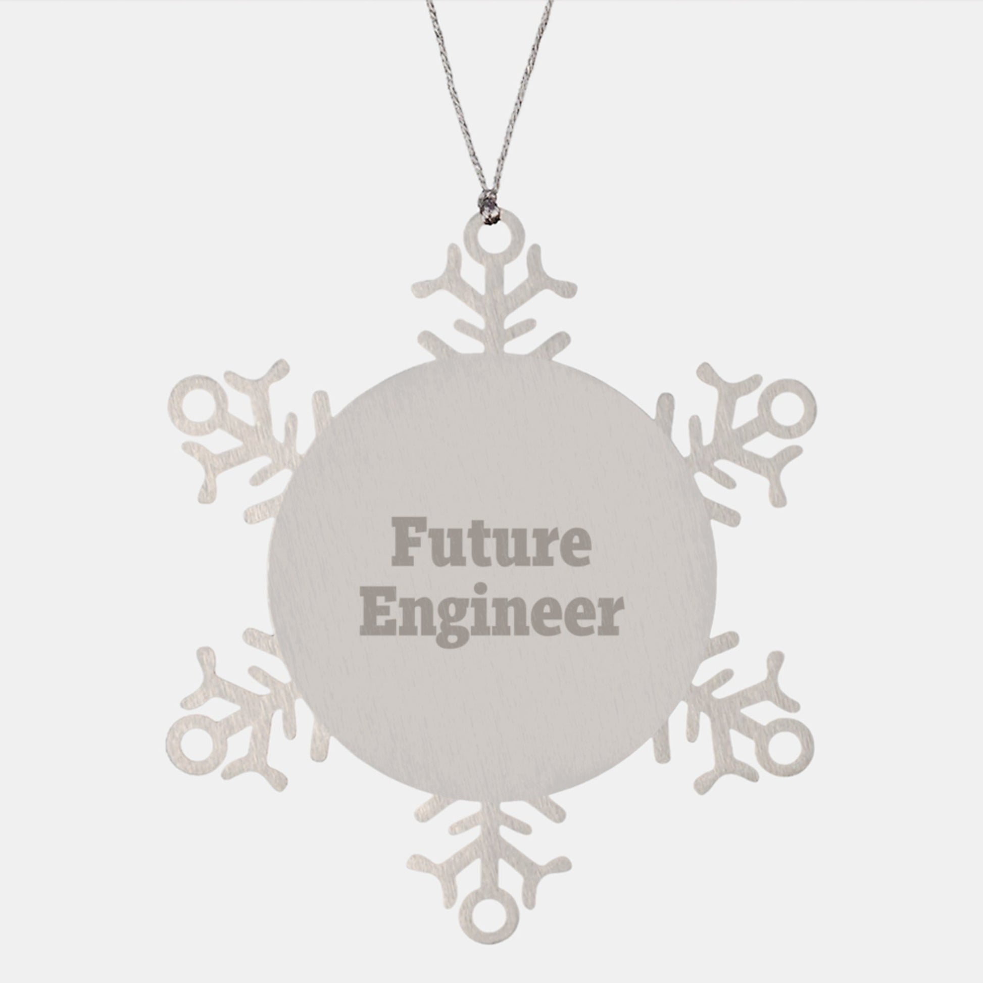 Funny Engineer Gifts from Friends - Future Engineer Christmas Unique Snowflake Ornament for Engineer Friends, Stainless Steel, Durable Snowflake Decoration, Perfect Engineer Office Gift - The Buy Boom