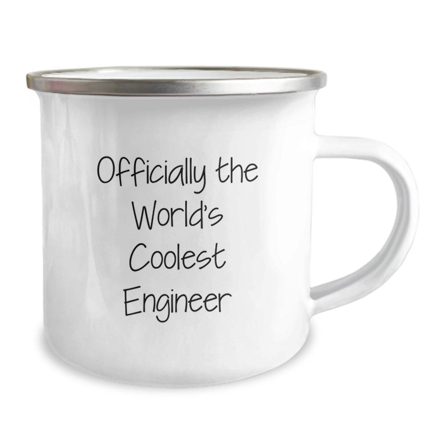 Funny Engineer Gifts from Friends, 'Officially The World's Coolest Engineer' Quote, 12 oz Stainless Steel Camping Mug for Engineer Graduation Unique Gifts - The Buy Boom