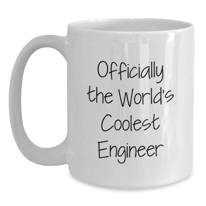 Funny Engineer Gifts from Friends - 'Officially The World's Coolest Engineer' White Coffee Mug for Engineer Graduation, Unique Gifts for Men, Women, Coworkers, Family - The Buy Boom