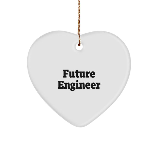 Funny Engineer Gifts from Men - Future Engineer Christmas Unique Ornaments for Heart Shaped Decorations, Inspirational Engineer Heart Ornament for Engineer Friends, Gifts for Men, Coworkers, Family - The Buy Boom