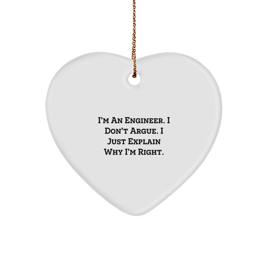 Funny Engineer Gifts Heart Ornament for Engineer Friends Christmas Unique Presents from Men to Women - The Buy Boom
