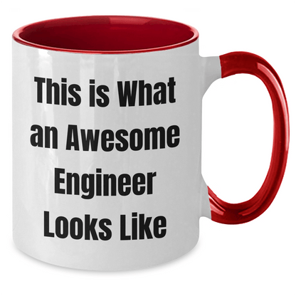Funny Engineer Gifts - This Is What An Awesome Engineer Looks Like Two Tone Coffee Mug, Gifts from Men to Engineer, Engineer Unique Gifts for Father's Day - The Buy Boom