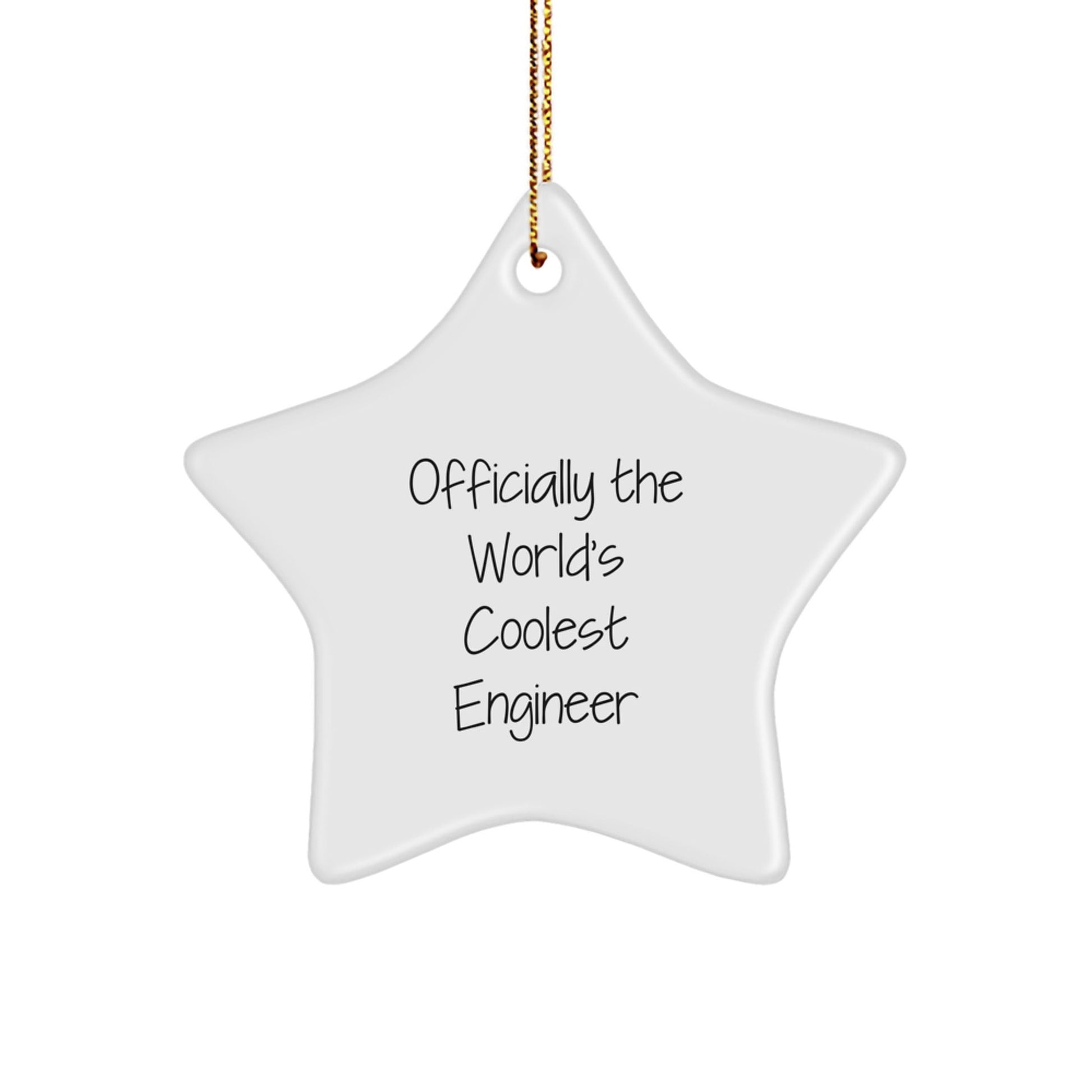 Funny Engineer Star Ornament, 'Officially The World's Coolest Engineer' Quote, Christmas Unique Gifts for Men, Women, or Friends - The Buy Boom