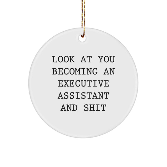 Funny Executive Assistant Gifts for Christmas - Look At You Becoming An Executive Assistant And Shit, Circle Ornament for Desk Decor, Gifts from Friends to Executive Assistant - The Buy Boom