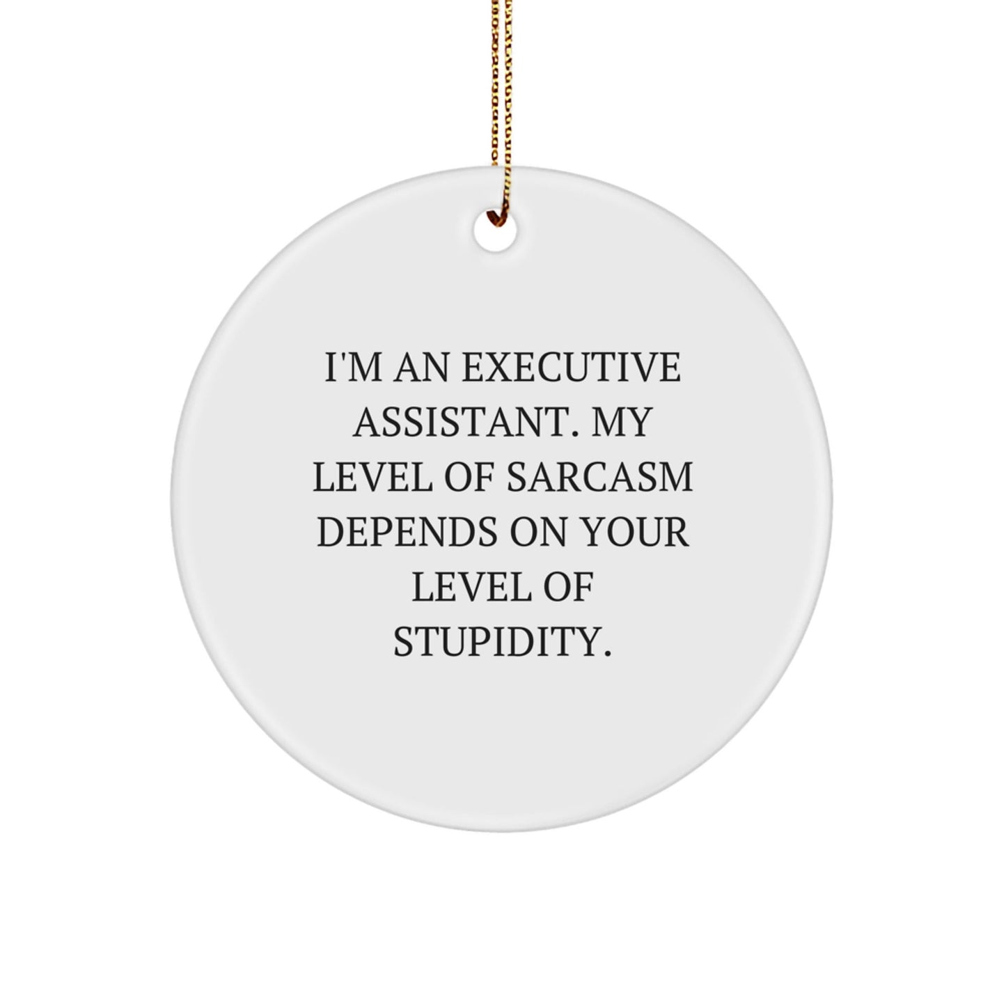 Funny Executive Assistant Gifts from Men, Christmas Unique Gifts for Women, Friends, Coworkers, Family with Executive Assistant Humor Circle Ornament - The Buy Boom