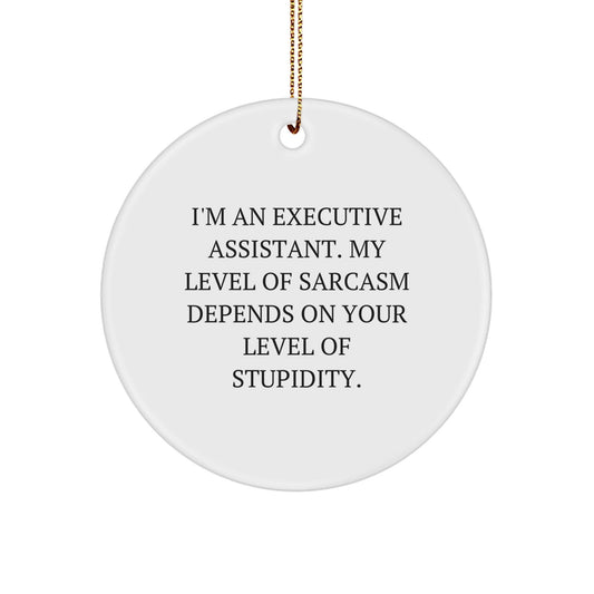 Funny Executive Assistant Gifts from Men, Christmas Unique Gifts for Women, Friends, Coworkers, Family with Executive Assistant Humor Circle Ornament - The Buy Boom