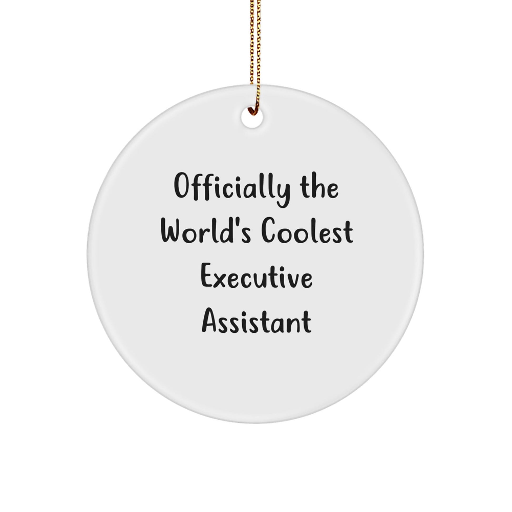 Funny Executive Assistant Gifts from Men to Office Assistants, Circle Ornament Officially The World's Coolest Executive Assistant, Christmas Unique Decorations - The Buy Boom