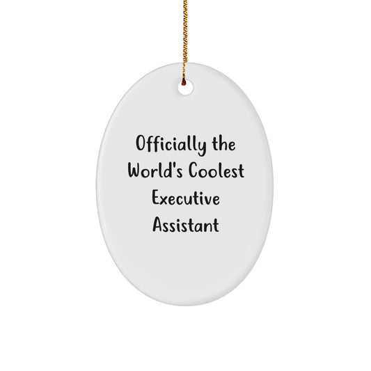 Funny Executive Assistant Gifts Officially The World's Coolest Oval Ornament for Christmas Unique Gifts from Friends and Coworkers - The Buy Boom