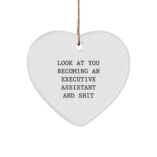 Funny Executive Assistant Heart Ornament Gifts from Friends, Men, Coworkers, Family to Women, Executive Assistant, Friends, Coworkers, Family for Christmas Unique Gifts - The Buy Boom