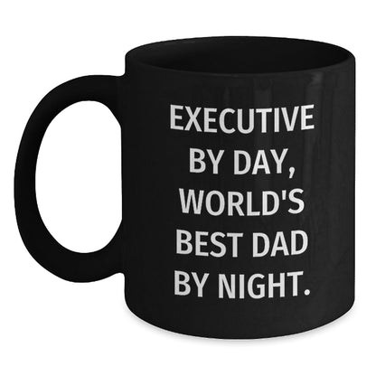 Funny Executive Gifts - Executive By Day, World's Best Dad By Night. - Black Coffee Mug for Him - The Buy Boom