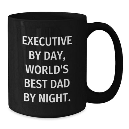 Funny Executive Gifts - Executive By Day, World's Best Dad By Night. - Black Coffee Mug for Him - The Buy Boom