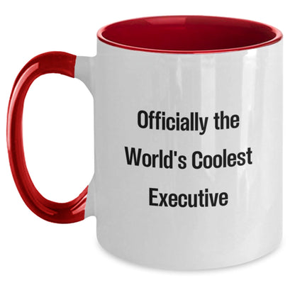 Funny Executive Gifts from Friends - Officially The World's Coolest Executive Two Tone Coffee Mug, Christmas Unique Presents for Executives - The Buy Boom