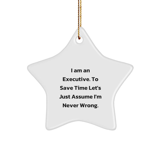 Funny Executive Star Ornament Gifts for Men from Friends, Christmas Unique Executive Star Decoration - The Buy Boom
