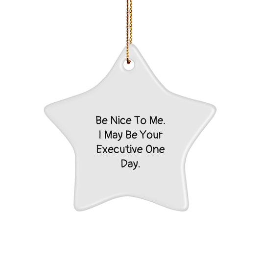 Funny Executive Star Ornament Gifts from Men to Friends, Be Nice To 'em One Day, Christmas Unique Star Shaped Decorations - The Buy Boom