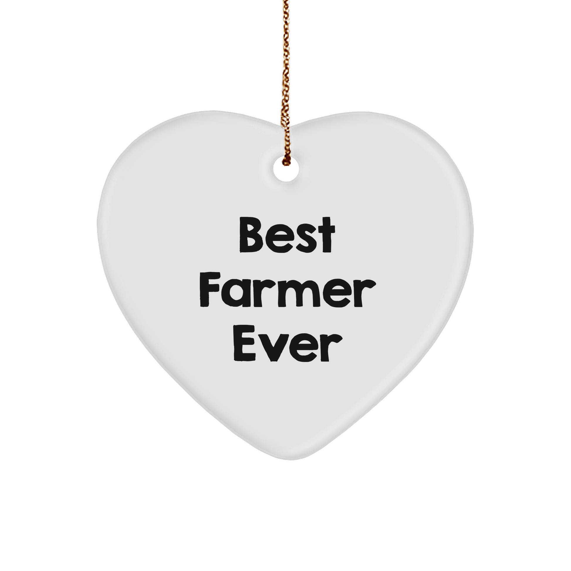 Funny Farmer Gifts: 'Best Farmer Ever' Heart Ornament, White, Heart Shaped, MDF, Sublimation, Christmas Unique Gifts from Friends to Family - The Buy Boom