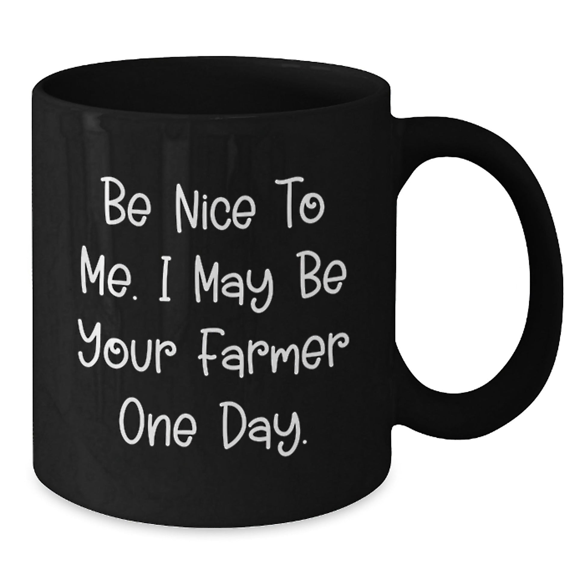 Funny Farmer Gifts for Men - Be Nice To Me Black Coffee Mug, Christmas Unique Gifts from Friends to Family - The Buy Boom