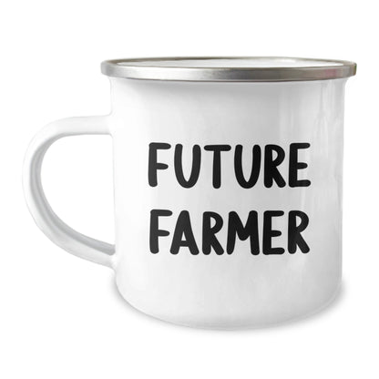 Funny Farmer Gifts for Men, Future Farmer Christmas Unique Presents from Friends for Husband, 'Be a Future Farmer, It's a Cool Job', 12 oz Stainless Steel Camping Mug - The Buy Boom