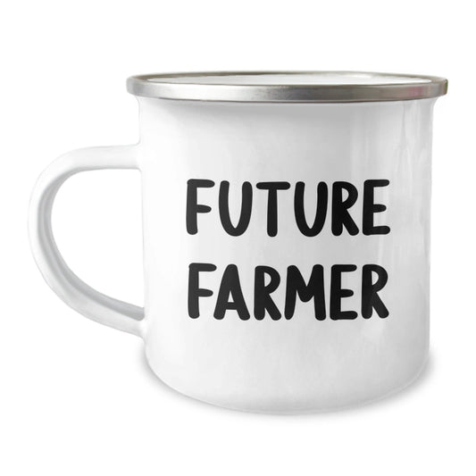 Funny Farmer Gifts for Men, Future Farmer Christmas Unique Presents from Friends for Husband, 'Be a Future Farmer, It's a Cool Job', 12 oz Stainless Steel Camping Mug - The Buy Boom