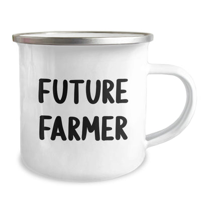 Funny Farmer Gifts for Men, Future Farmer Christmas Unique Presents from Friends for Husband, 'Be a Future Farmer, It's a Cool Job', 12 oz Stainless Steel Camping Mug - The Buy Boom