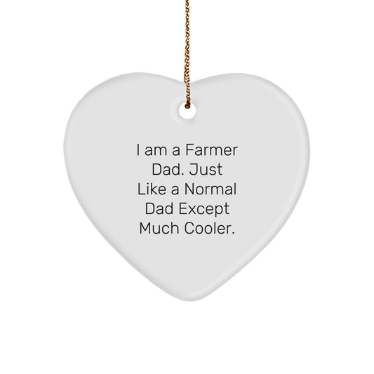 Funny Farmer Gifts for Men - I Am A Farmer Dad Heart Ornament, Christmas Unique Gifts from Dad to Farmer, Heart Shaped Decorative - The Buy Boom