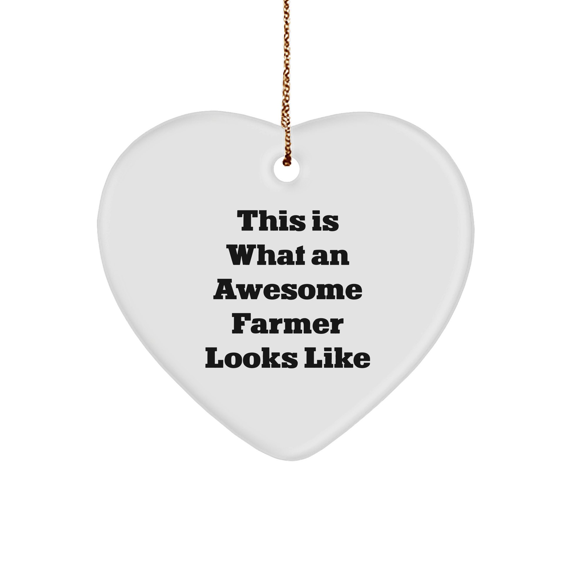 Funny Farmer Gifts: Heart Ornament with 'This Is What An Awesome Farmer Looks Like' Quote, Ideal Gifts from Friends for Farmer, Christmas Unique Gifts - The Buy Boom