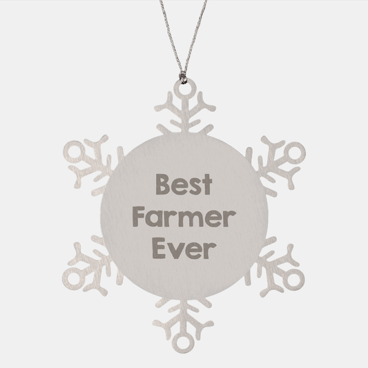 Funny Farmer Gifts - Snowflake Ornament from Friends to Best Farmer Ever, Christmas Unique Present - The Buy Boom