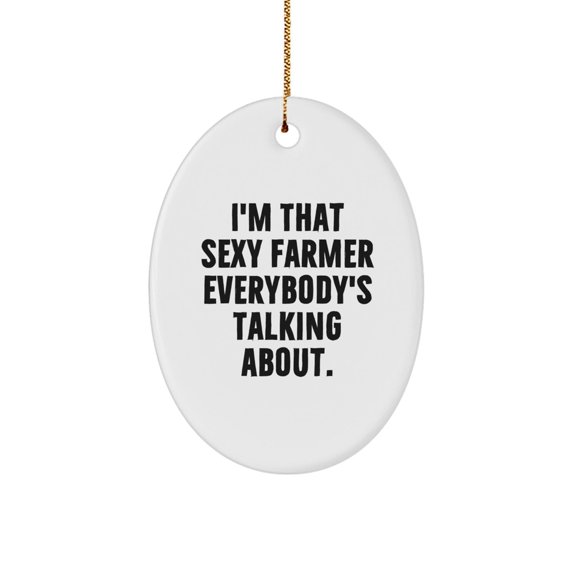 Funny Farmer Oval Ornament Gifts from Men to Farmer Friends, I'm That Sexy Farmer Everybody's Talking About, Oval Ornament Christmas Unique Gifts for Men Farmer - The Buy Boom