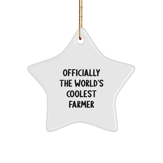 Funny Farmer Star Ornament Gifts from Friends for Christmas - Officially The World's Coolest Farmer Quote - The Buy Boom