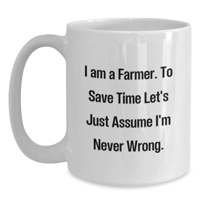 Funny Farmer White Coffee Mugs Gifts from Men to Farmer Friends and Family at Christmas - The Buy Boom
