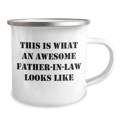 Funny Father - in - law Gifts from Men on Father's Day - Awesome Camping Mug, This Is What An Awesome Father - in - law Looks Like, Unique Gifts for Father - in - law - The Buy Boom