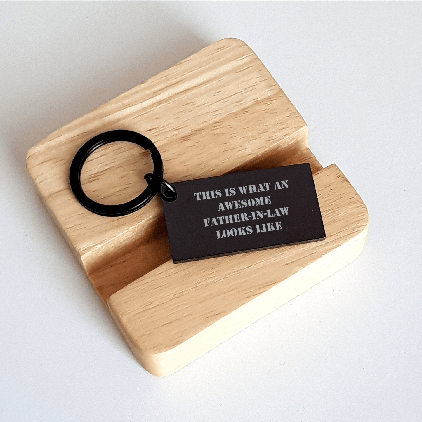Funny Father - in - law Gifts, Keychain with Inspirational Quote, Unique Father's Day Presents for Him, Gifts from Men to Father - in - law, This Is What An Awesome Father - in - law Looks Like - The Buy Boom