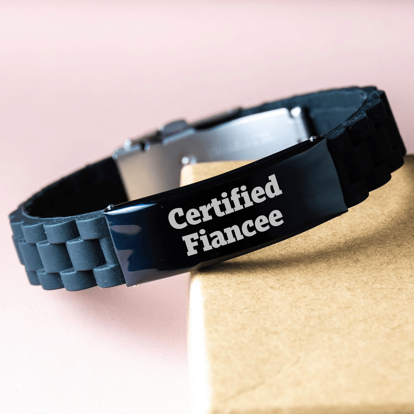 Funny Fiancee Gift from Him – Glide Lock Black Clasp Bracelet 9.05 - The Buy Boom