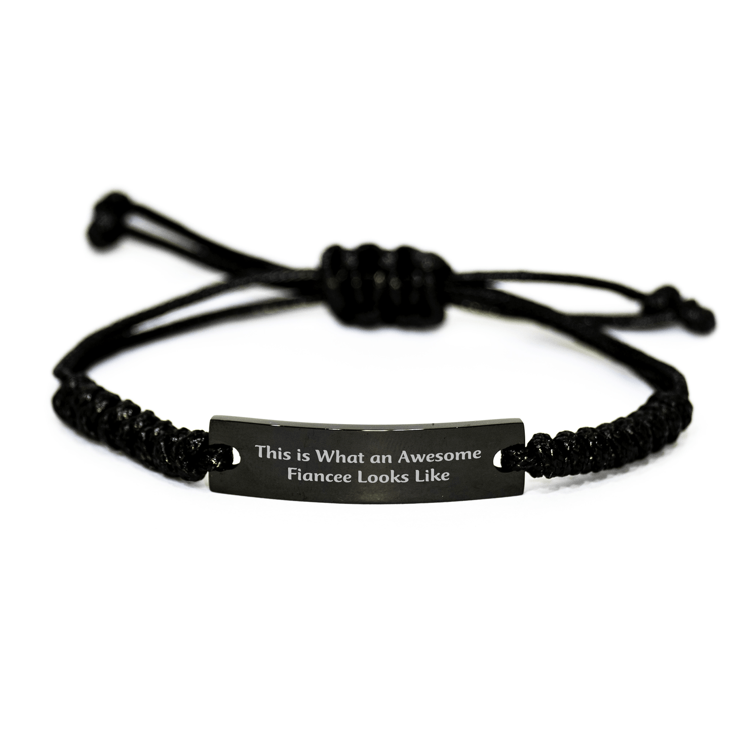 Funny Fiancee Gifts for Her, 'This Is What An Awesome Fiancee Looks Like', Adjustable Rope Bracelet, Gifts from Friends, Family or Coworkers for Father's Day - The Buy Boom