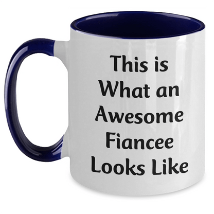 Funny Fiancee Gifts from Men to Fiancee, Two Tone Coffee Mug for Father's Day with 'This Is What An Awesome Fiancee Looks Like' Quote, Gifts for Fiancee - The Buy Boom