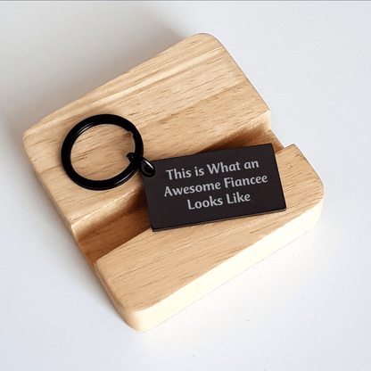 Funny Fiancee Gifts, This Is What An Awesome Fiancee Looks Like Keychain, Black Stainless Steel, Father's Day Unique Gifts from Friends, Gifts for Fiancee - The Buy Boom