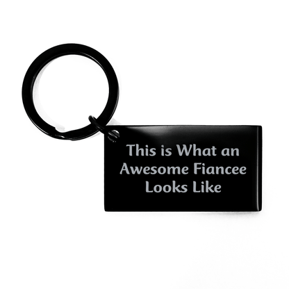 Funny Fiancee Gifts, This Is What An Awesome Fiancee Looks Like Keychain, Black Stainless Steel, Father's Day Unique Gifts from Friends, Gifts for Fiancee - The Buy Boom