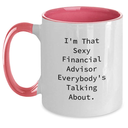 Funny Financial Advisor Gifts from Friends for Birthday, 2 - Tone Coffee Mug with Quote, Gifts for Men or Women, Unique Financial Advisor Mugs, Black, Red, Navy, Pink - The Buy Boom