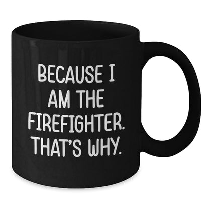 Funny Firefighter Christmas Unique Gifts from Family for Men Women Friends Coworkers Black Coffee Mug - The Buy Boom