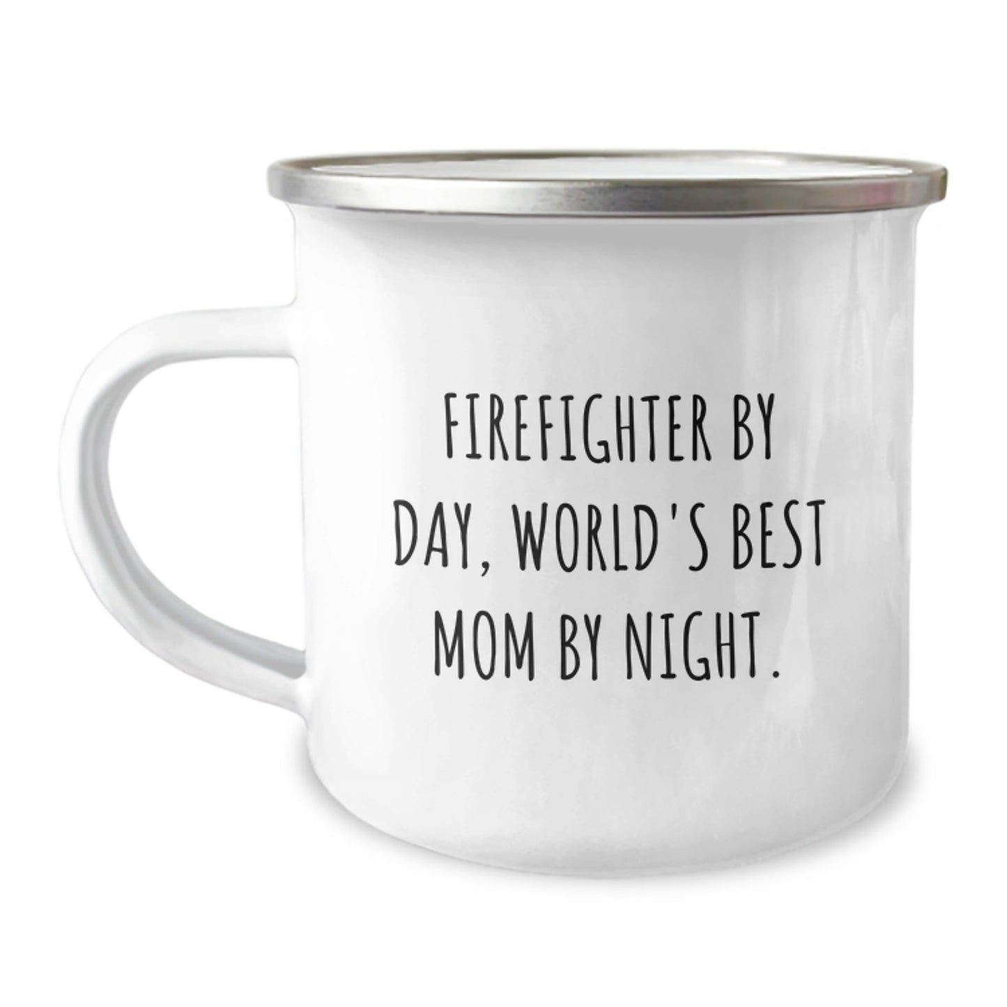 Funny Firefighter Gifts, Camping Mug for Birthday, 'Firefighter By Day, World's Best Mom By Night.' Quote, Gifts from Mom to Firefighter - The Buy Boom