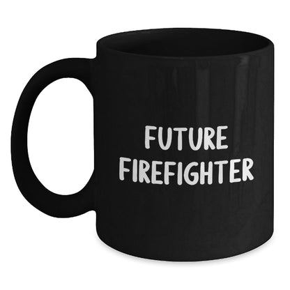 Funny Firefighter Gifts for Men - Future Firefighter Black Coffee Mug, Christmas Unique Gifts from Friends - The Buy Boom