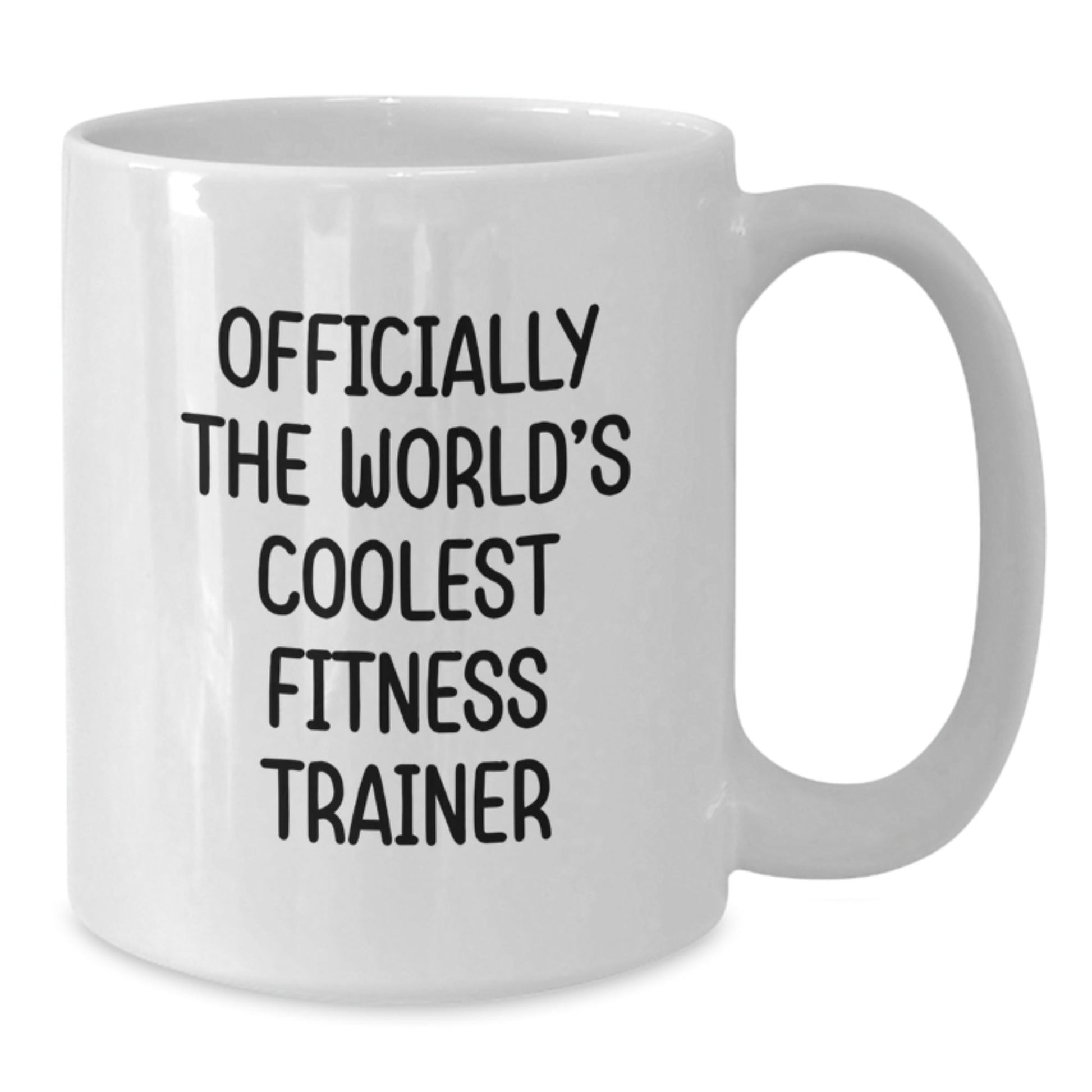 Funny Fitness Trainer Gift for Men from Family - 'Officially The World's Coolest Fitness Trainer' White Coffee Mug, Perfect for Graduation - The Buy Boom